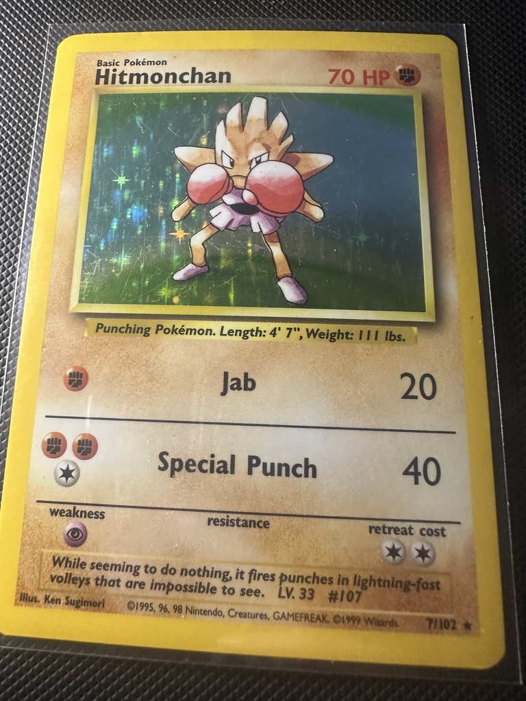 Hitmonchan Unlimited Holofoil MP Base Set Unlimited English 7 |41207621-68fe-432f-af5c-eca15bc90c94