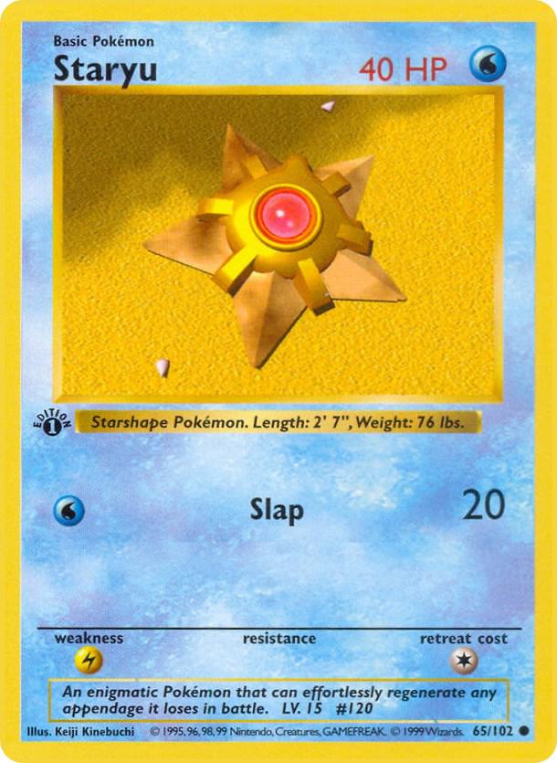 Staryu Shadowless LP Base Set (1st Edition & Shadowless) English 65 |4d5509d8-25dc-48a2-b3a0-15836401b1c1