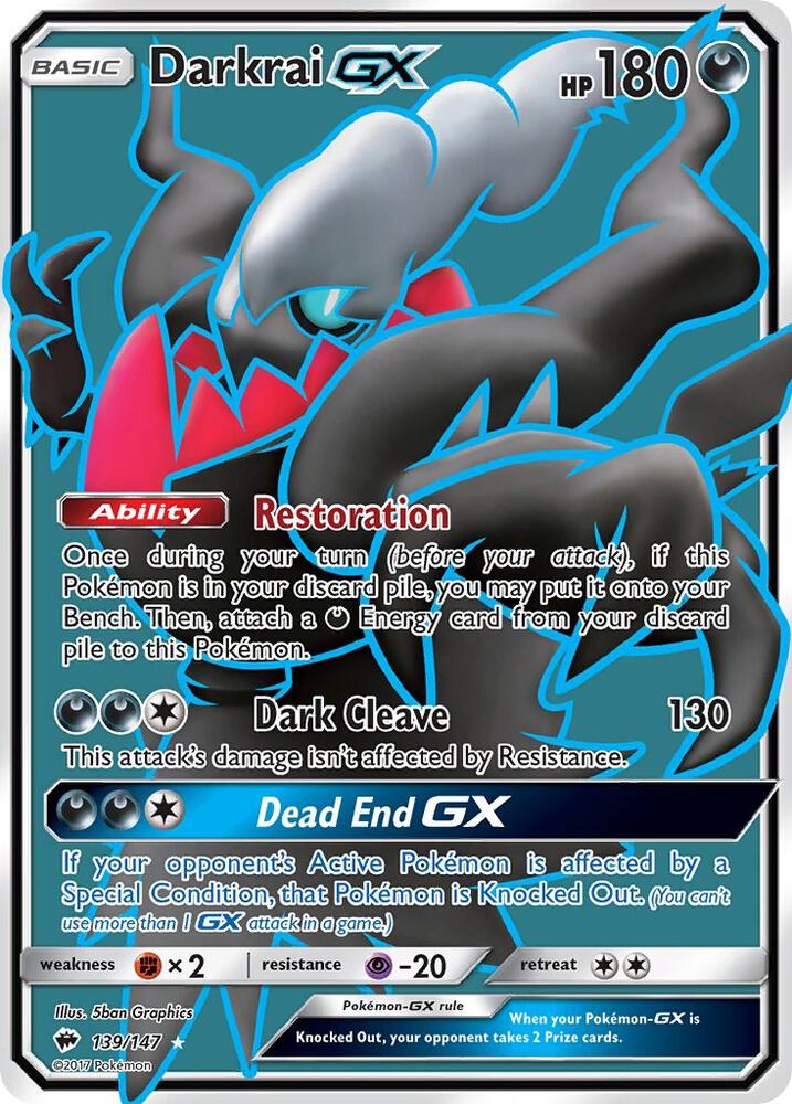 Darkrai GX Burning Shadows English 139