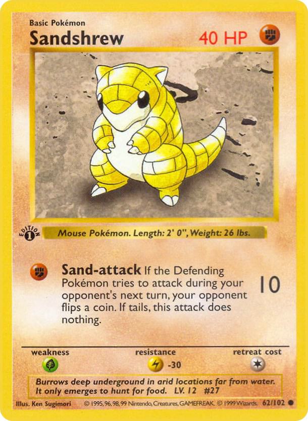 Sandshrew 1st Edition MP Base Set (Shadowless) English 62 |11fe909e-b1ad-432b-ad67-ba076945d9d5