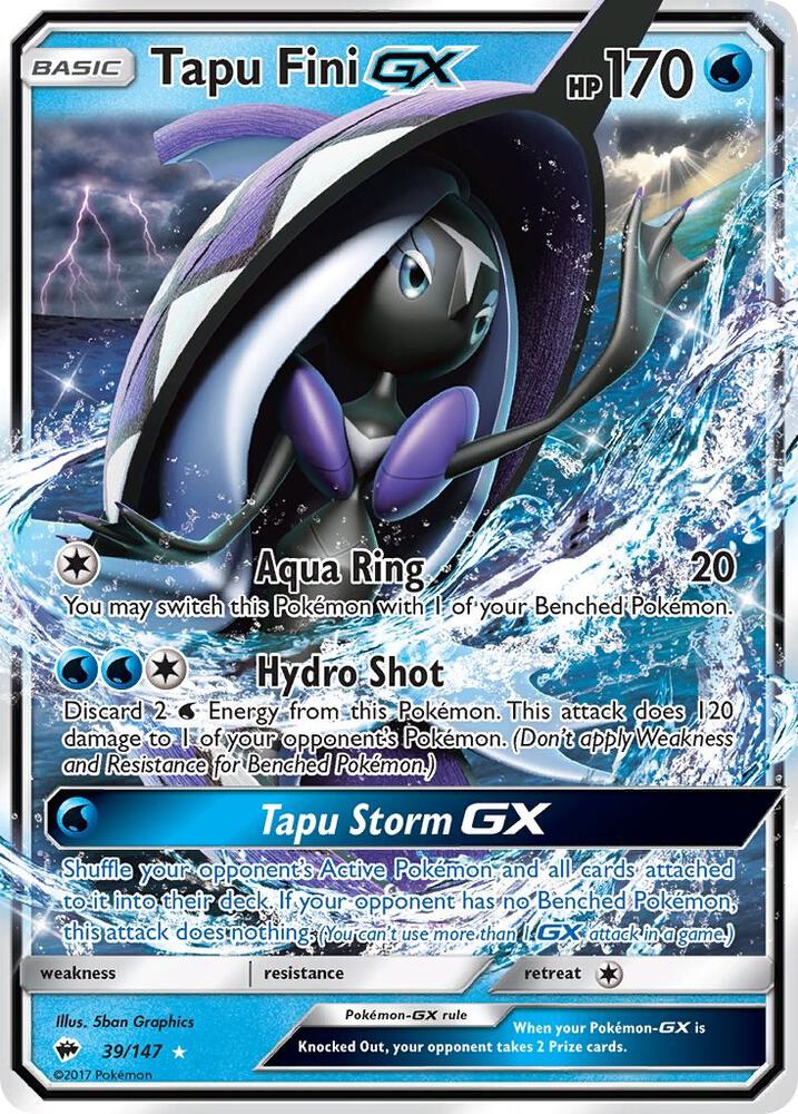Tapu Fini GX Holofoil NM Burning Shadows English 39 |5052bcb3-4853-481a-9d78-2d06c0088842