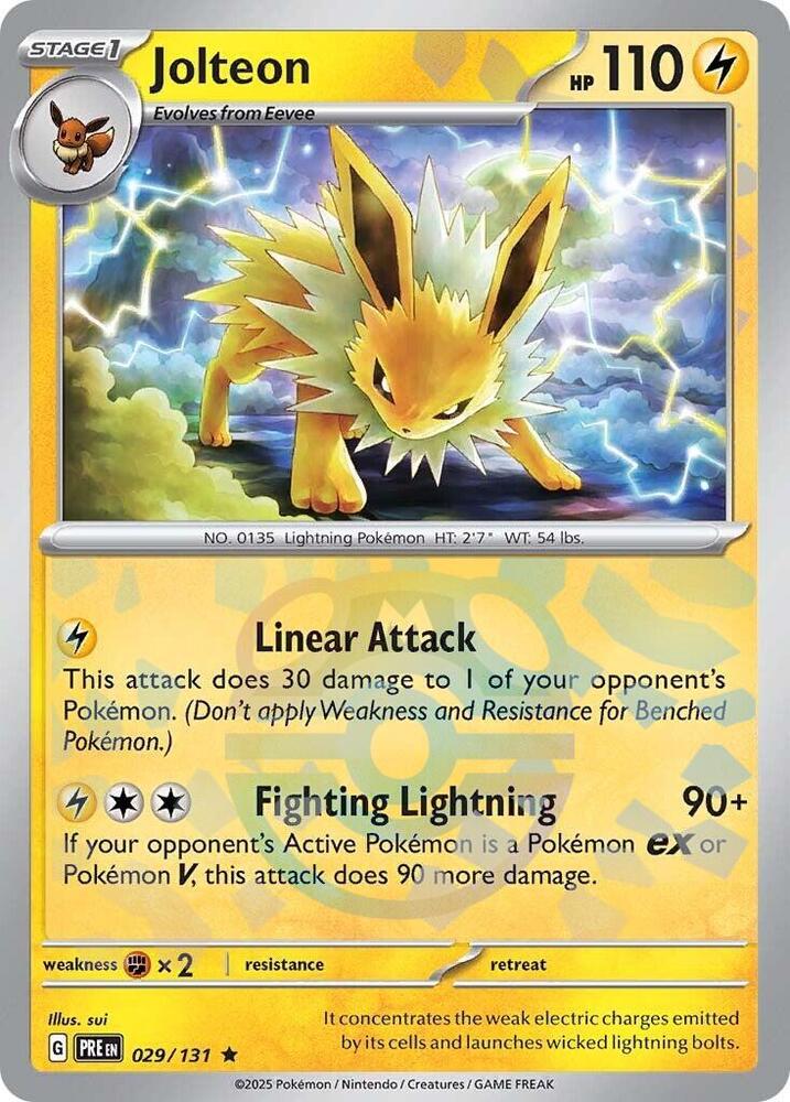Jolteon (Master Ball Pattern) Holofoil NM Prismatic Evolutions English 29 |9795dada-5d95-46fd-8e00-bfde15a3a652