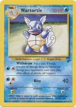 Wartortle Normal LP Base Set 2 English 63 |c8700bd2-02bd-44a0-a088-a3cdd4e8db25