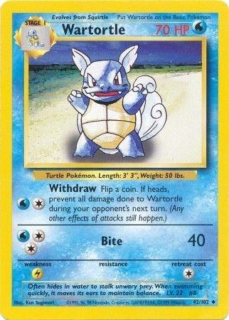 Wartortle Normal LP Base Set (Unlimited) English 42 |054e61b1-2e60-49c3-a8b6-87f1afe4be92