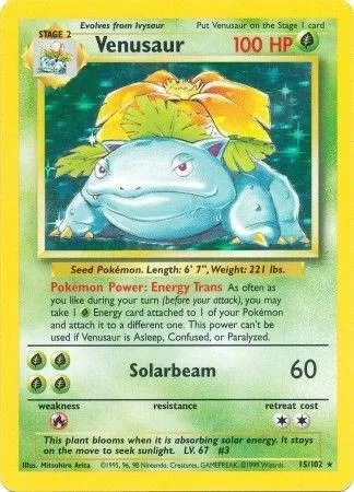 Venusaur Base Set Unlimited Holofoil
