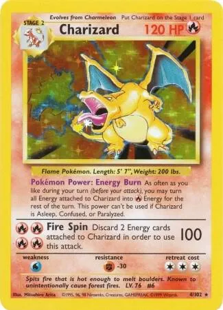 Charizard Base Set Unlimited Holofoil