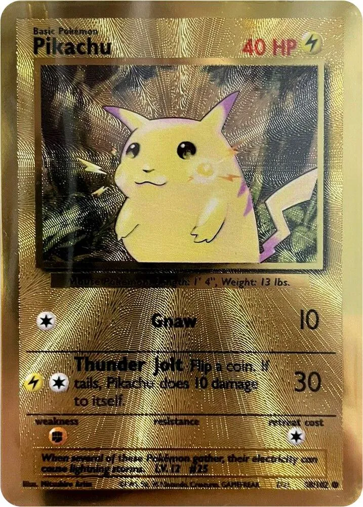 Pikachu Celebrations Gold Metal Card