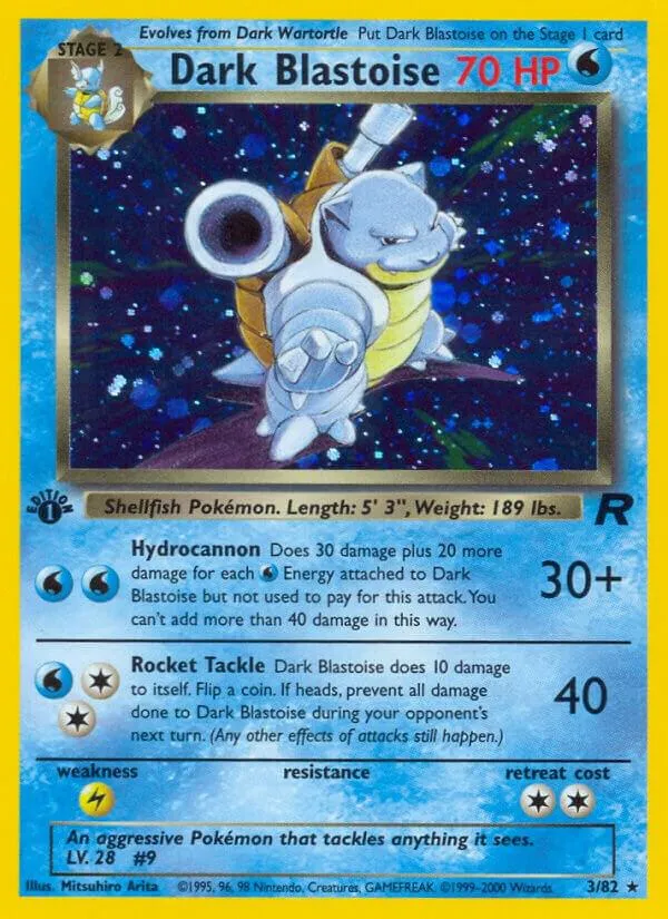 Dark Blastoise Team Rocket Unlimited Holofoil 3