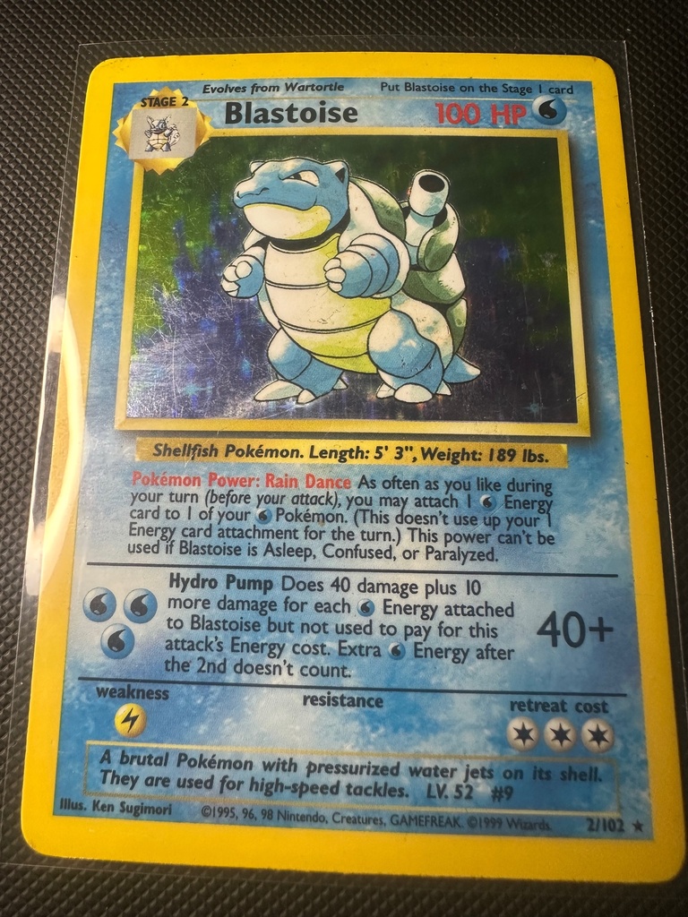 Blastoise Unlimited Holofoil HP Base Set Unlimited English