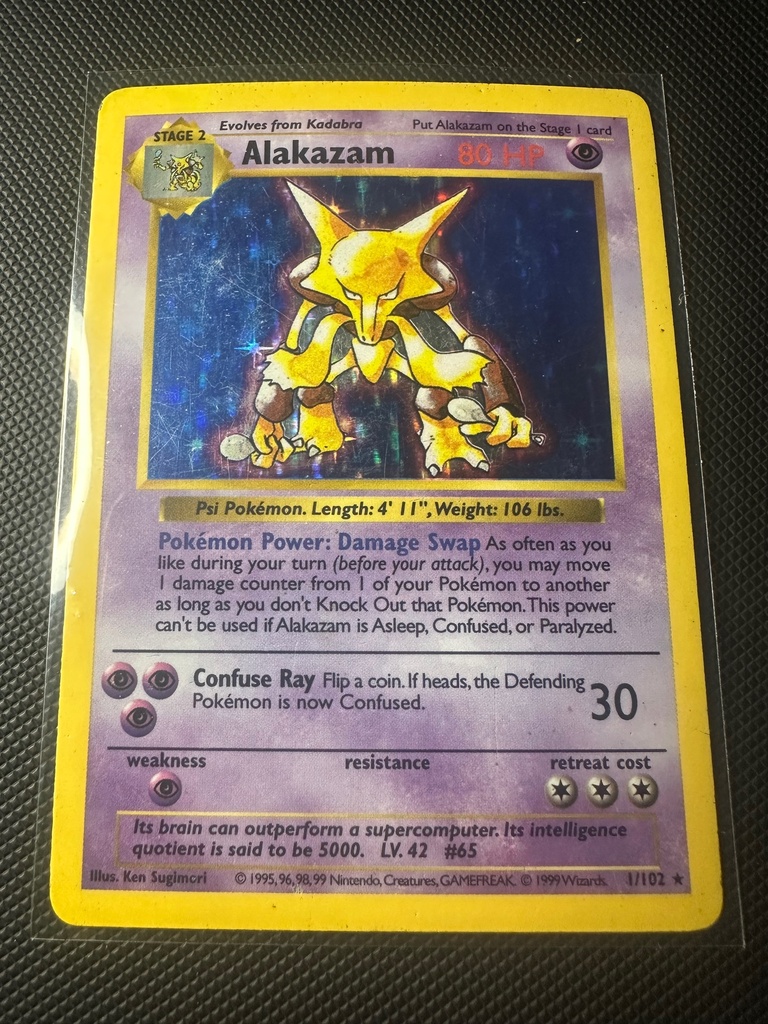 Alakazam Unlimited Holofoil MP Base Set (Shadowless) English 1