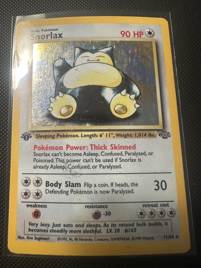 Snorlax 1st Edition Holofoil MP Jungle English 11 |8568cf19-dcf6-4c3b-9099-6dcdf5dd916f