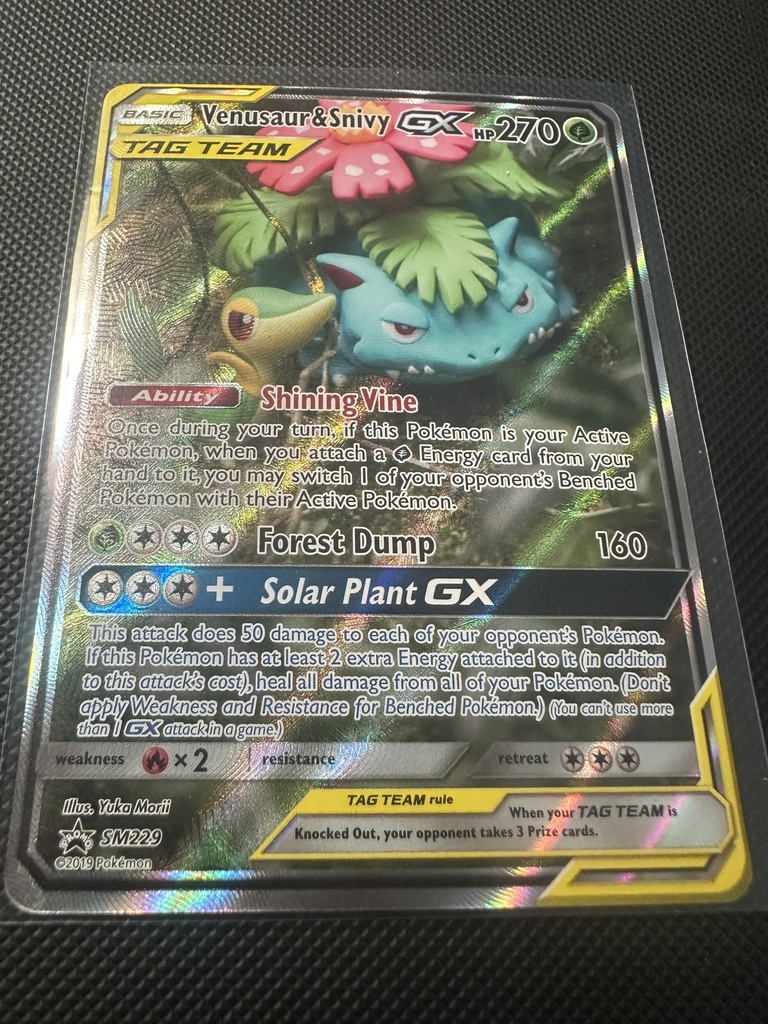 Venusaur & Snivy GX Holofoil NM Sun & Moon Promos English 229 |0a742bba-e723-443c-b522-fe3a1251cf12