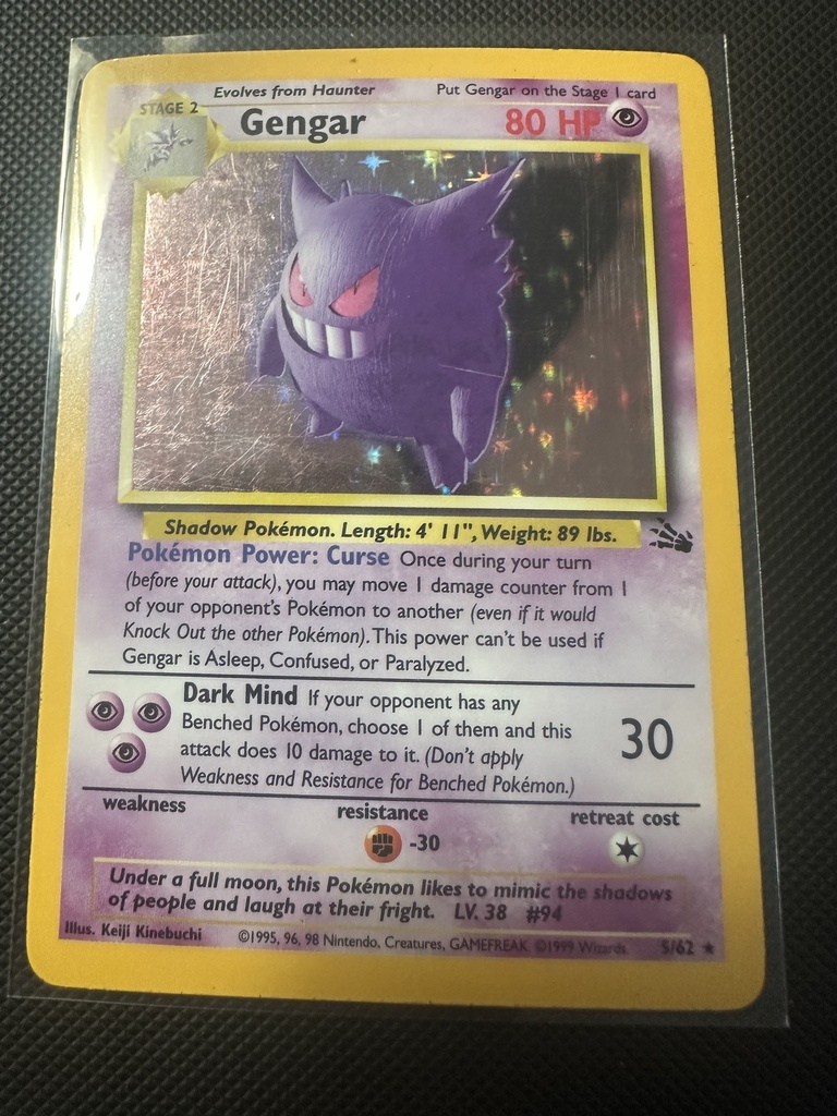 Gengar Unlimited Holofoil LP Fossil English 5 |ce40af03-8c87-4884-9e6c-c2a230d3827a