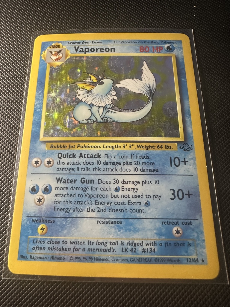 Vaporeon Unlimited Holofoil MP Jungle English 12 |6b21c3ee-a289-4c38-af58-23ae46e3f185