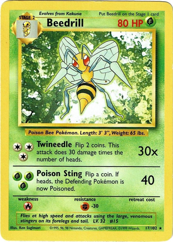 Beedrill Normal LP Base Set Unlimited English 17 |453d16a0-ef81-44ea-a028-d9035a315082