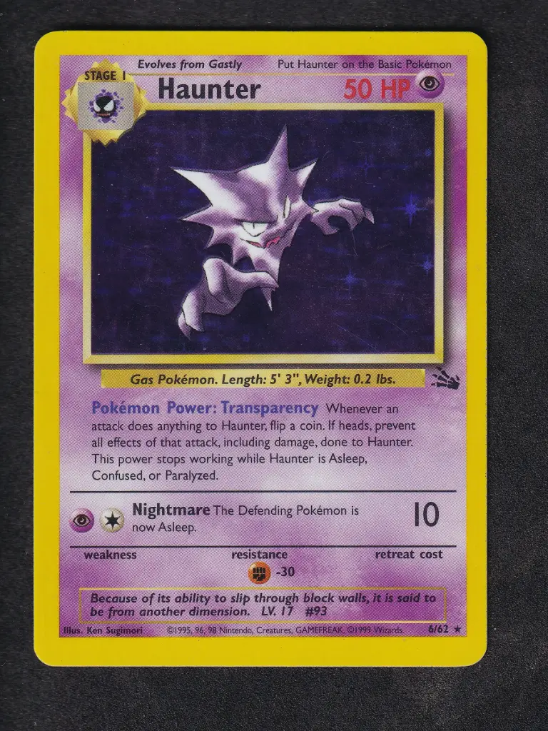 Haunter Fossil Holo English 6/62 Unlimited