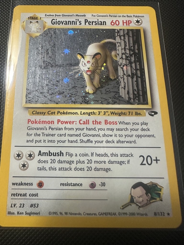 Giovanni's Persian Unlimited Holofoil NM Gym Challenge English 8 |5dcf7fc2-e708-4ef2-8907-4ae6c1378ea4