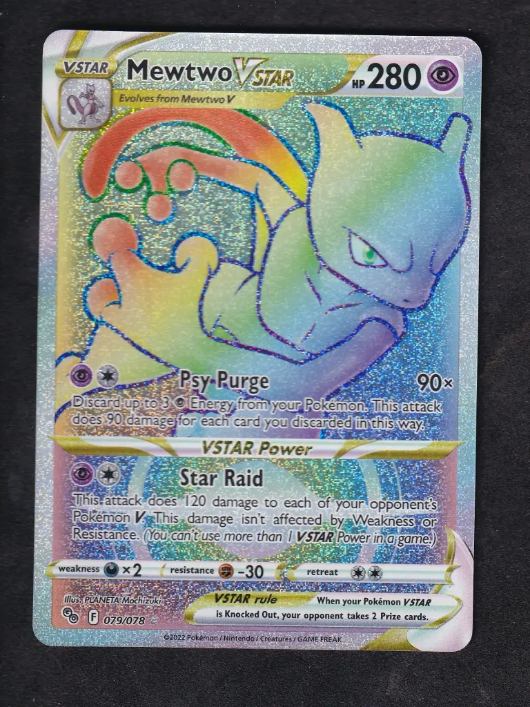 Mewtwo VStar Rainbow Secret Rare 079/078